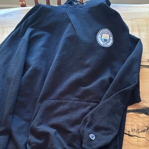 Champion Black Hoodie with Manchester City Logo